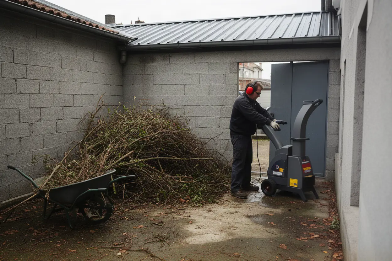 Broyage de branches après chantier à Saint-Chamond